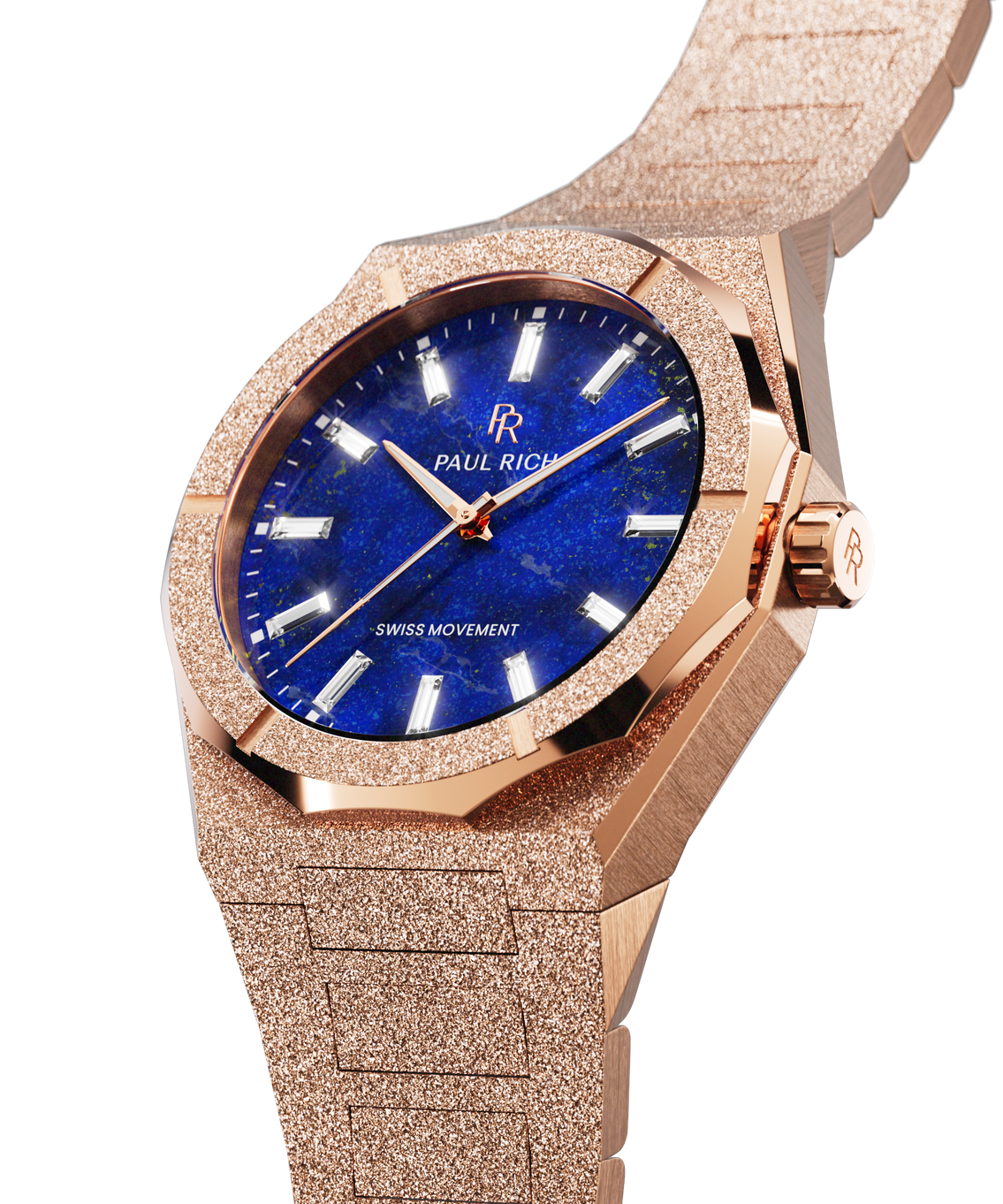 Frosted Star Dust II Lapis Nebula Rose Gold — closeup view Frosted Star Dust II Lapis Nebula Rose Gold — closeup view