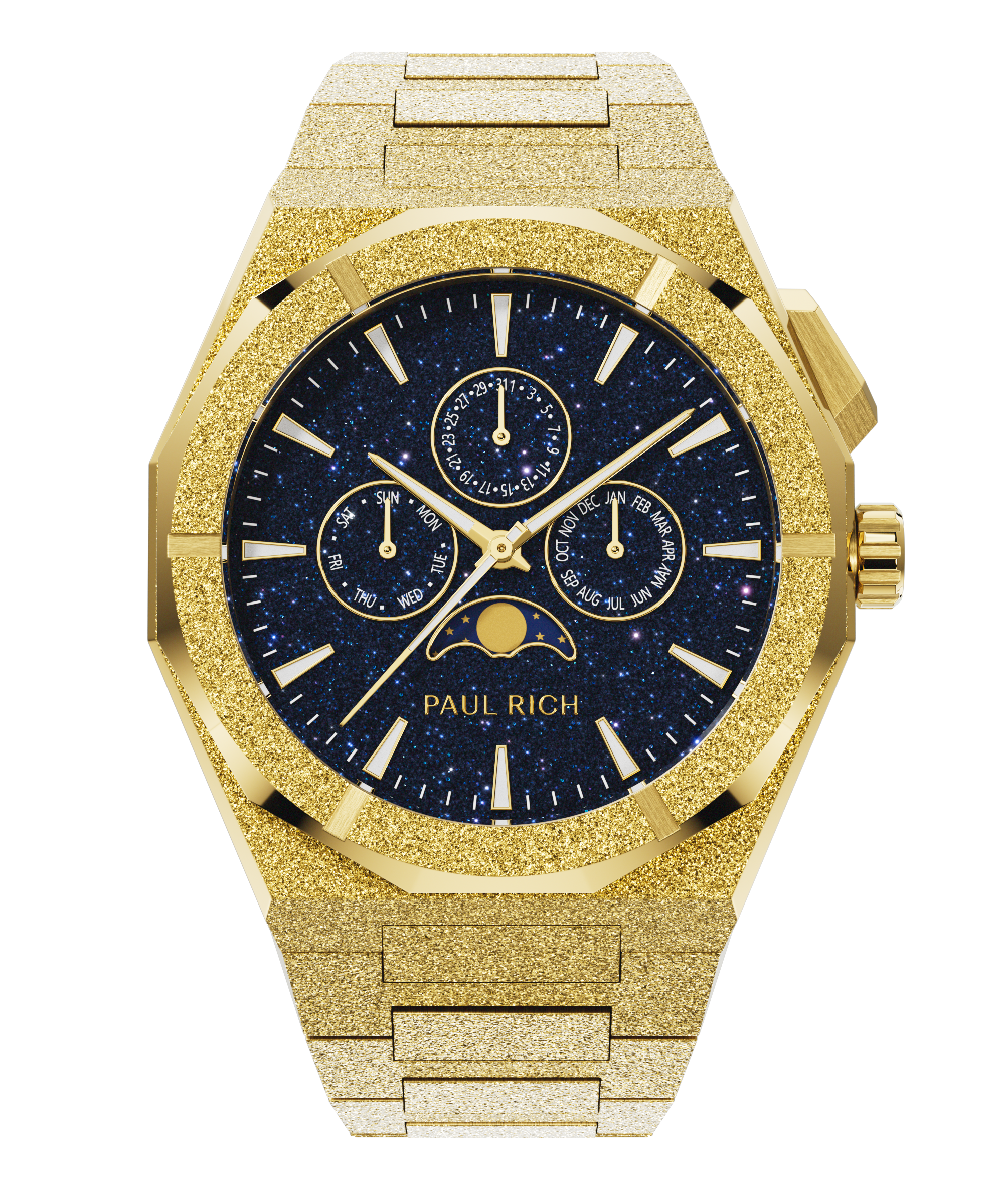 Moonphase Frosted Star Dust II Gold