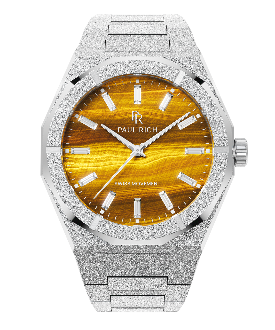 Frosted Star Dust II Tiger Flare Silver — front view Frosted Star Dust II Tiger Flare Silver — front view