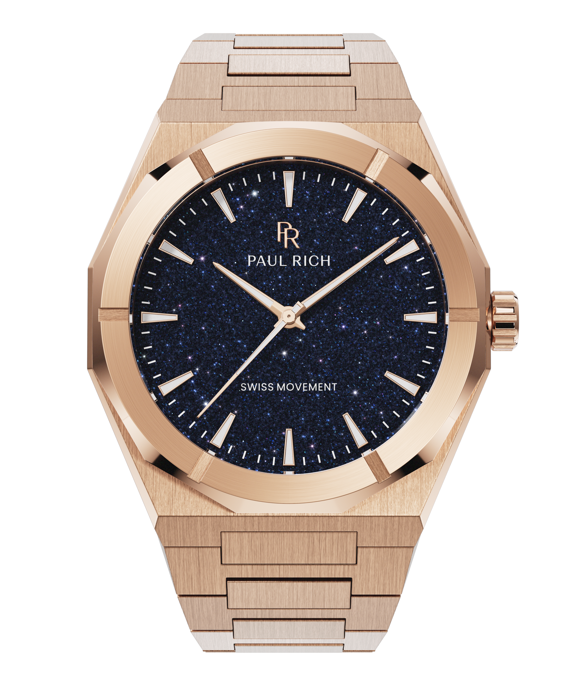 Paul Rich Star Dust II 43 mm Quartz Watch Rose Gold Blue