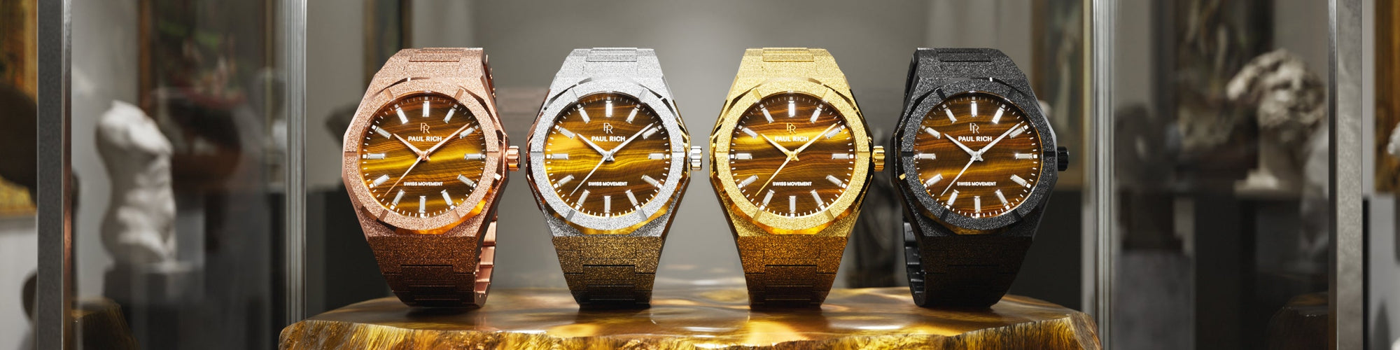 Tiger Flare collection — Frosted Star Dust II with tiger's eye dials