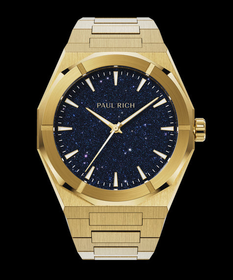 Reloj dorado para hombre Paul Rich con correa de acero Star Dust - Gold  Automatic 45MM