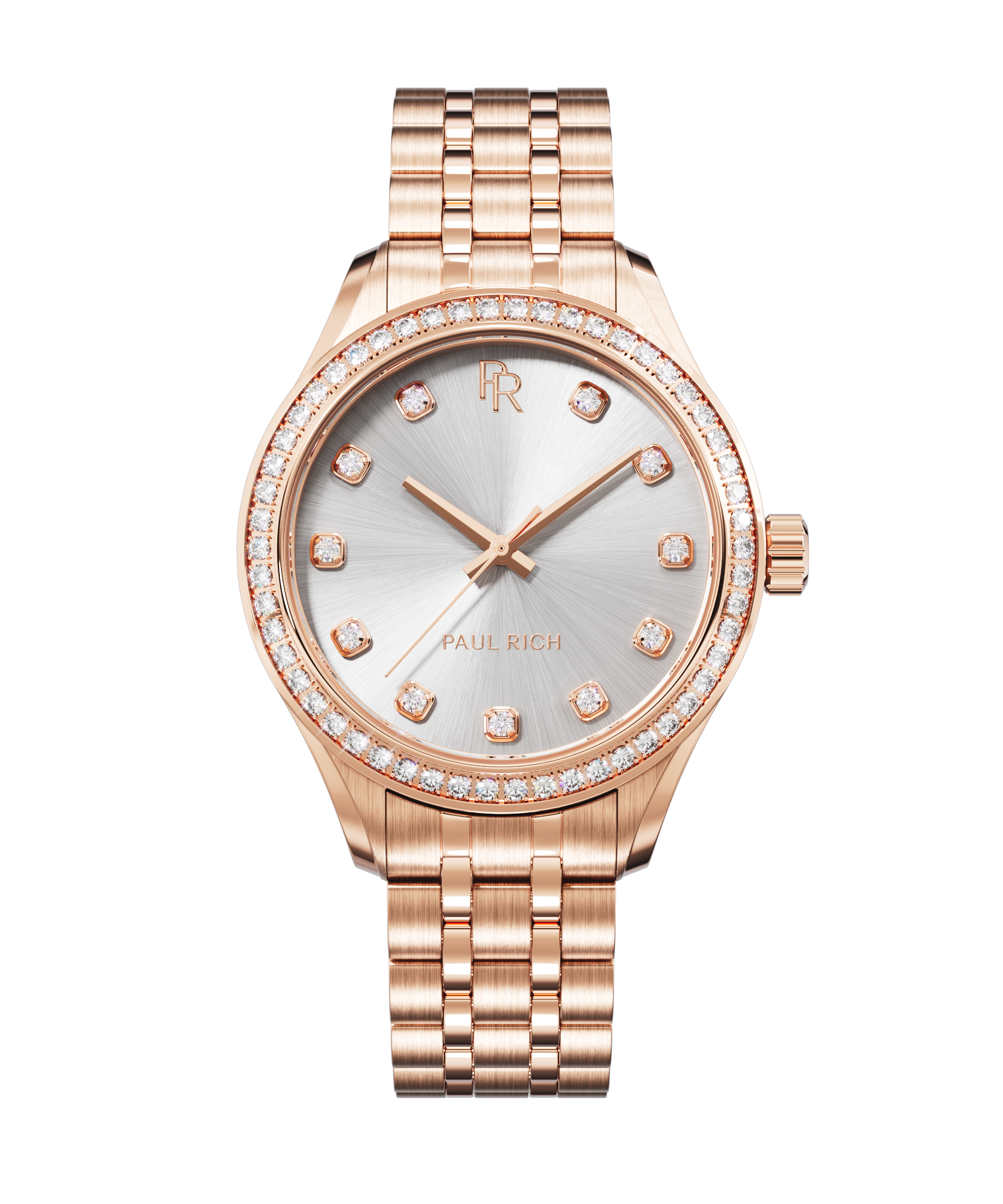 ぴょん様 シルバーパヴェクリップ 17cm rose gold bracelet Crystelle - Rose Gold Silver Women's Watch | Paul Rich