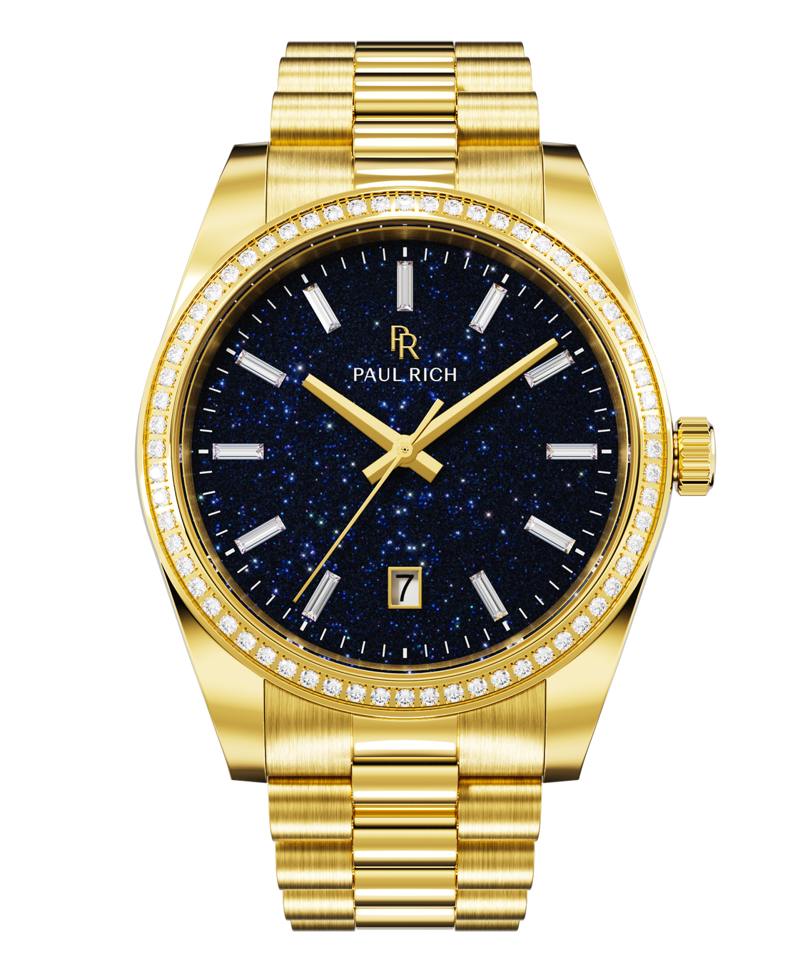 Moissanite Legacy Gold - Aventurine Blue — front view