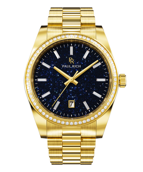Moissanite Legacy Gold - Aventurine Blue — front view
