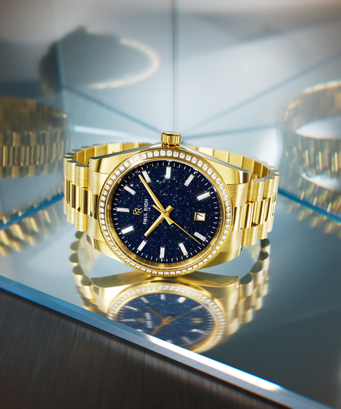 Moissanite Legacy Gold - Aventurine Blue — lifestyle view
