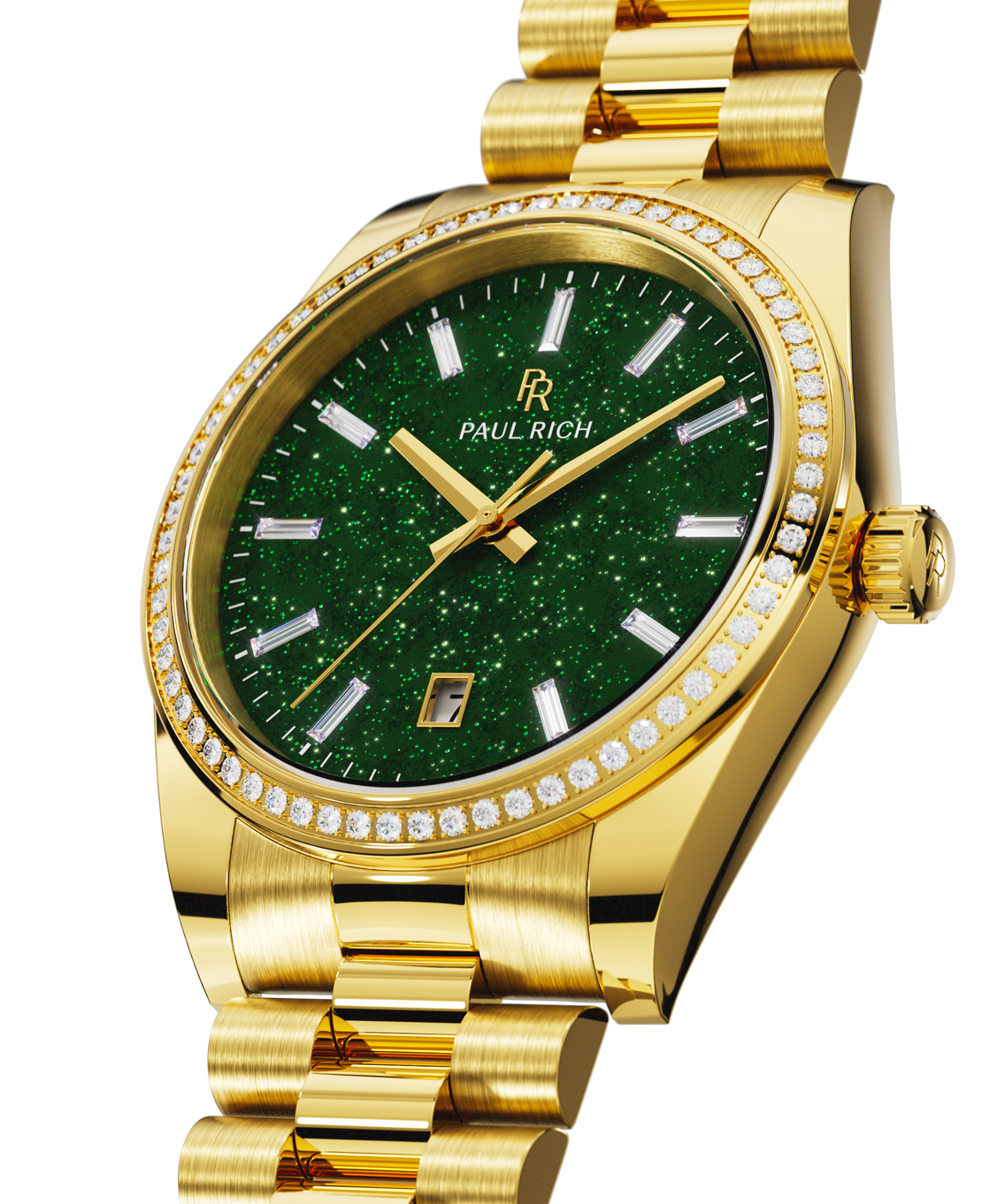 Moissanite Legacy Gold - Aventurine Green — closeup view