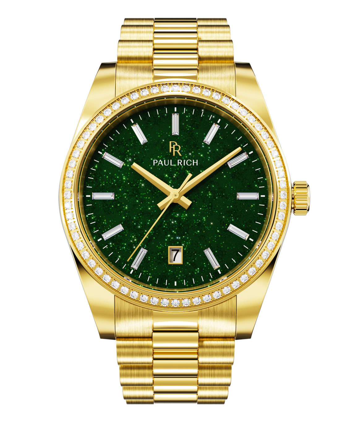 Moissanite Legacy Gold - Aventurine Green — front view