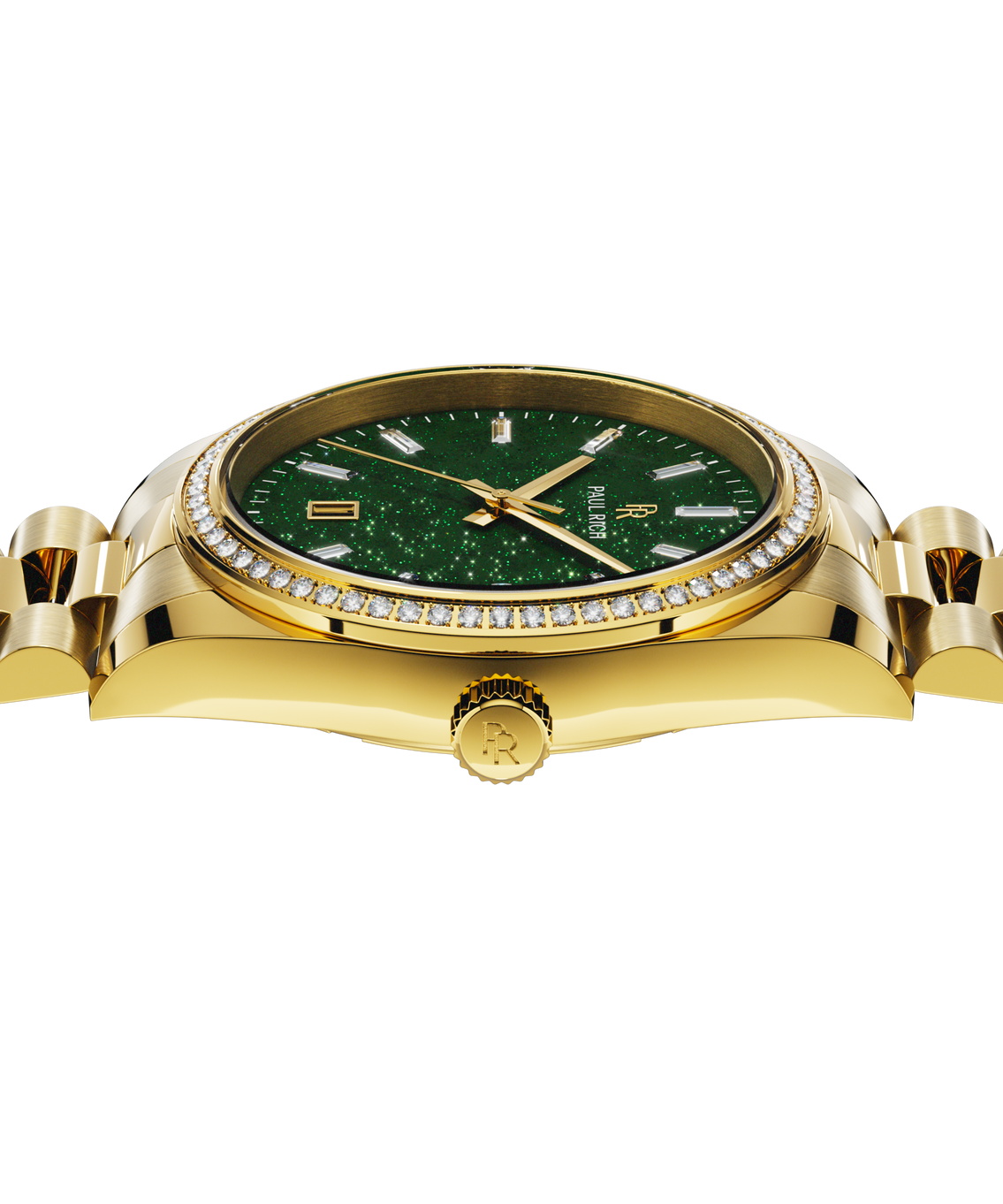 Moissanite Legacy Gold - Aventurine Green — side view