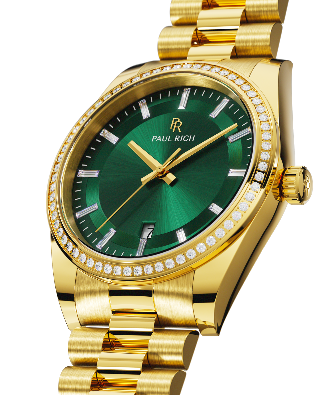 Moissanite Legacy Gold Green — closeup view