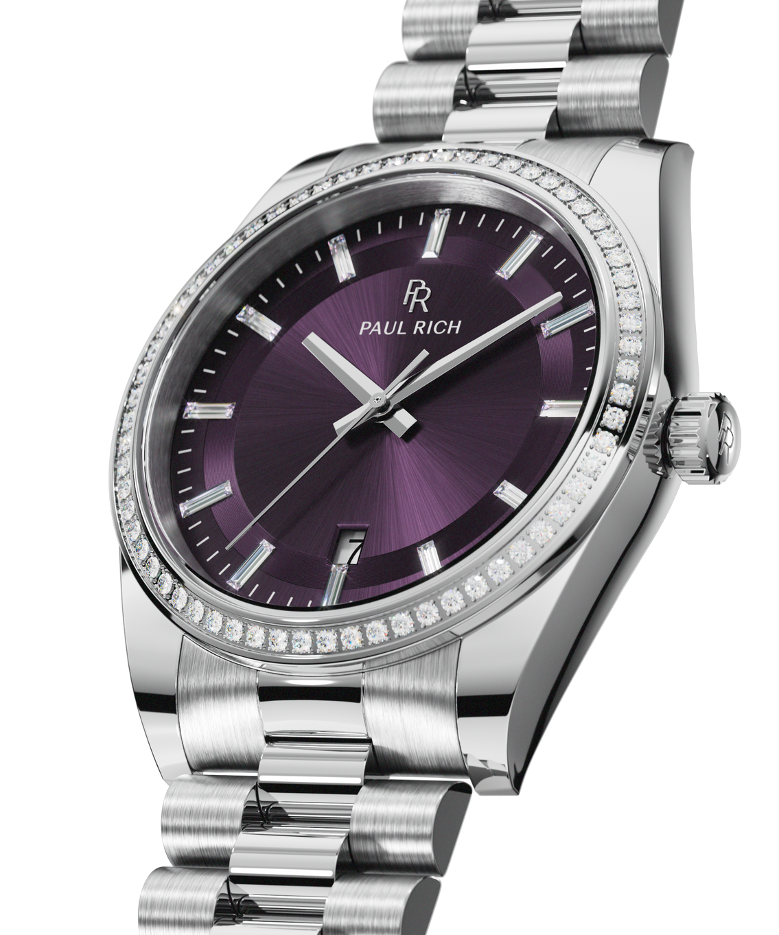 Moissanite Legacy Silver Plum — closeup view