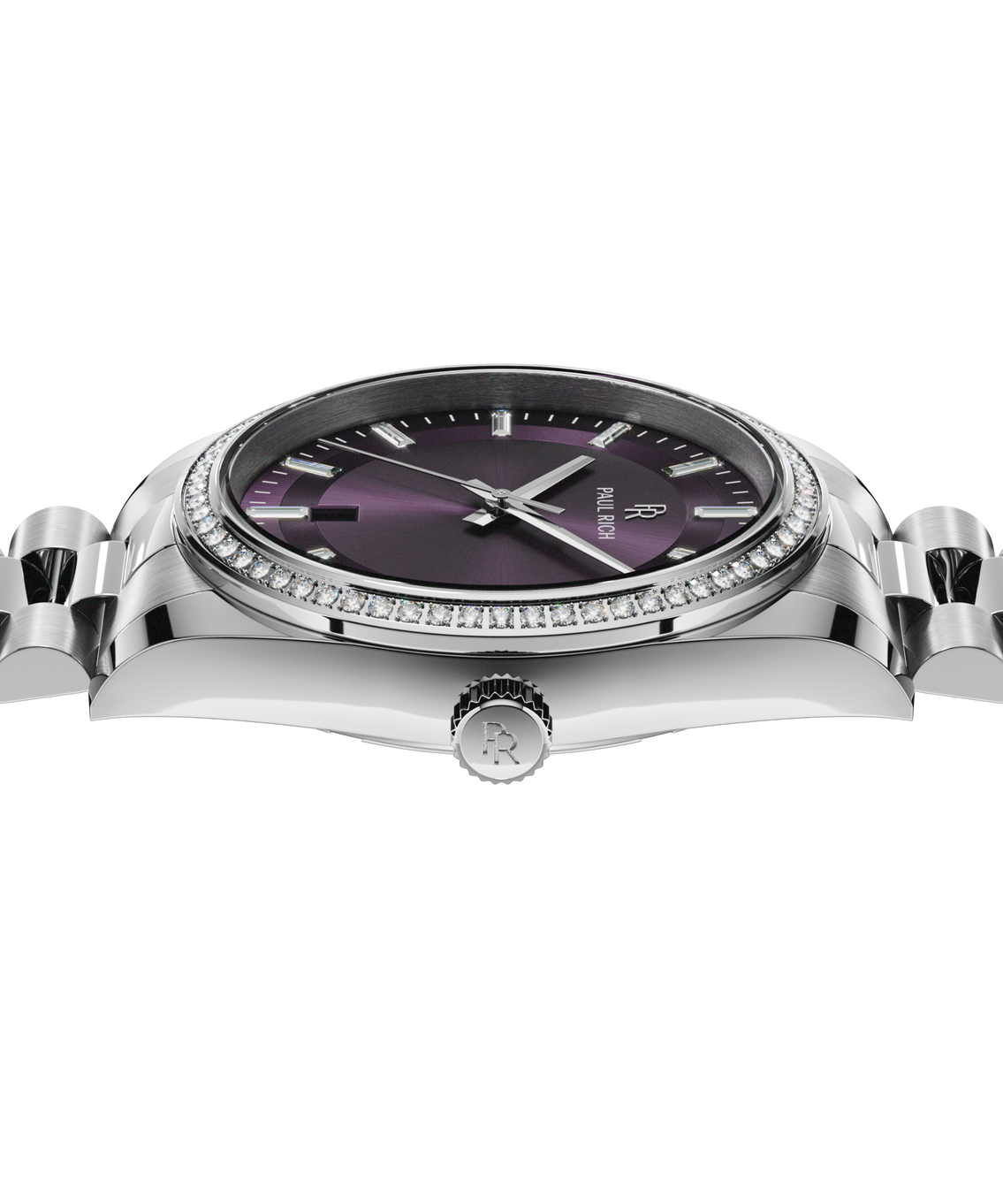 Moissanite Legacy Silver Plum — side view