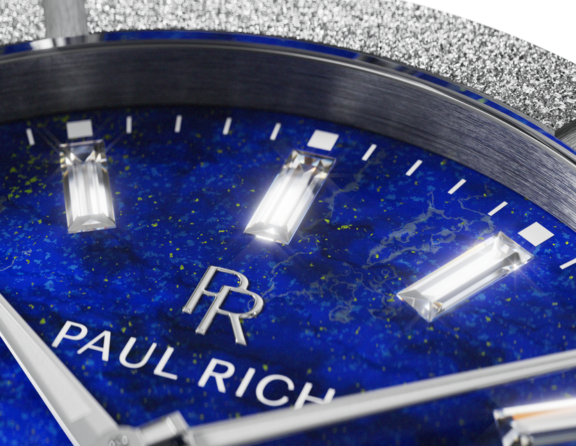 Frosted Star Dust II Lapis Nebula Silver — gem-set markers and pyrite