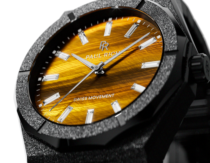 Frosted Star Dust II Tiger Flare Black — tiger's eye dial