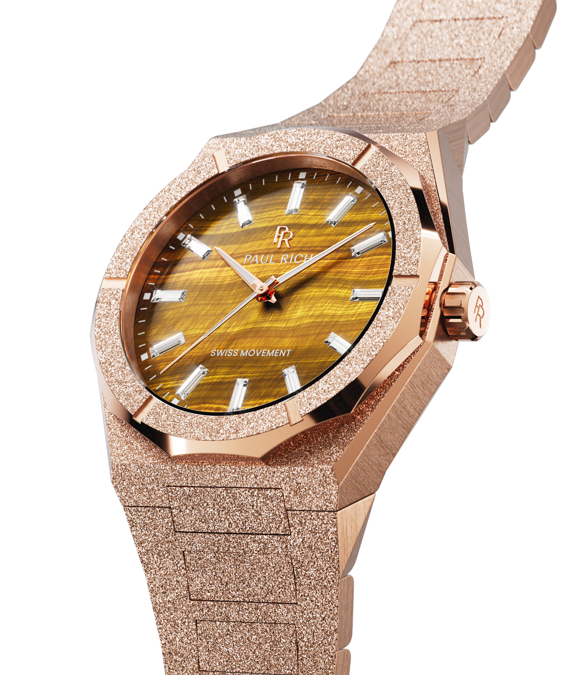 Frosted Star Dust II Tiger Flare Rose Gold — closeup view