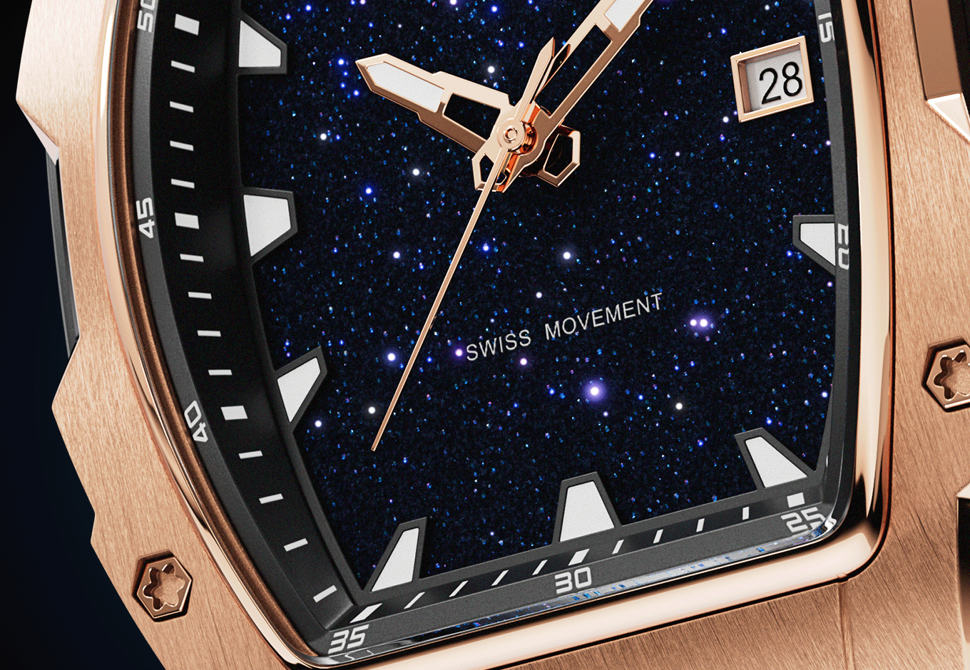 Rech Wact Astro Classic Eclipse Gold | Quartz Watch | Paul Rich