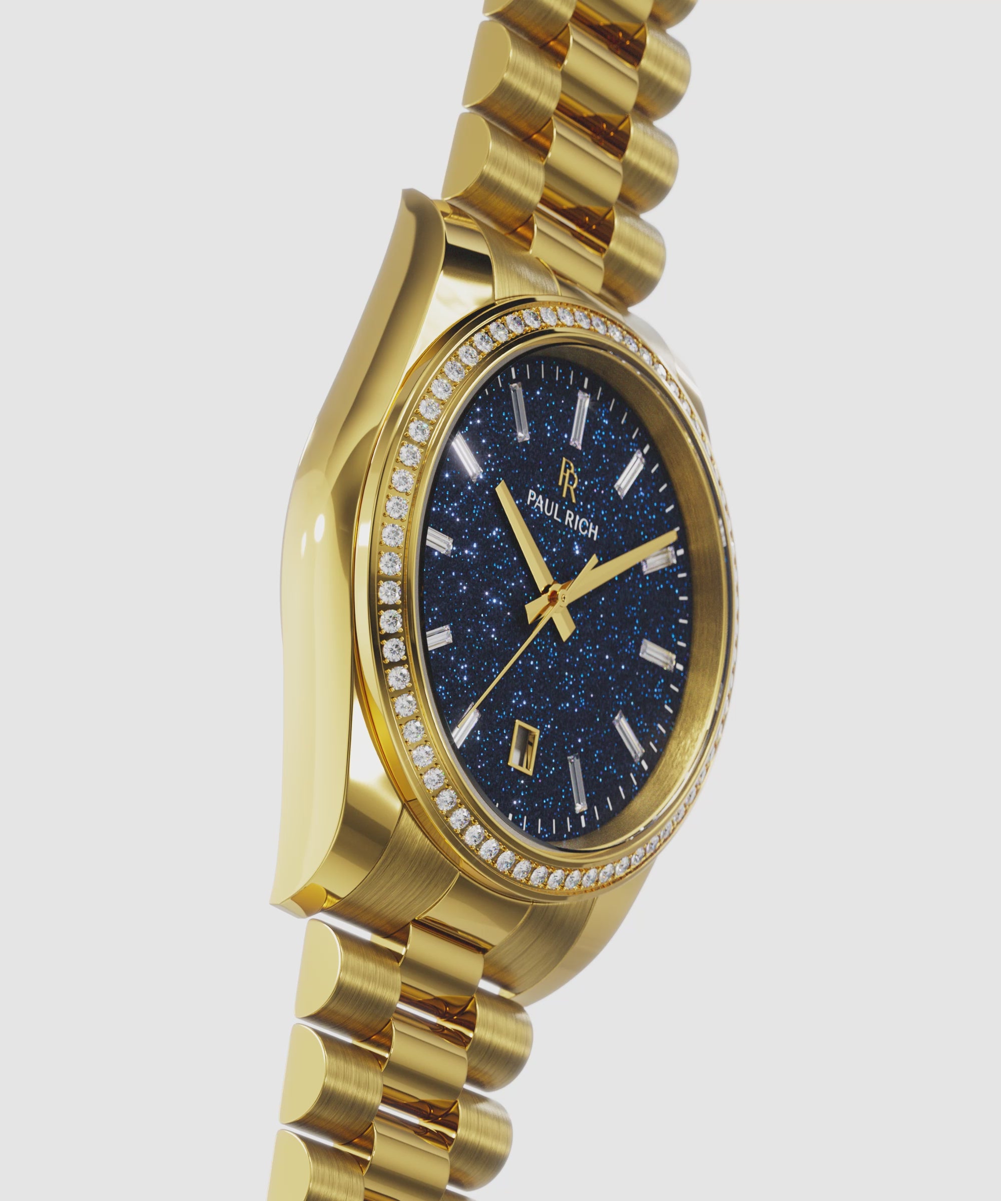 Moissanite Legacy Gold - Aventurine Blue — 360° spin