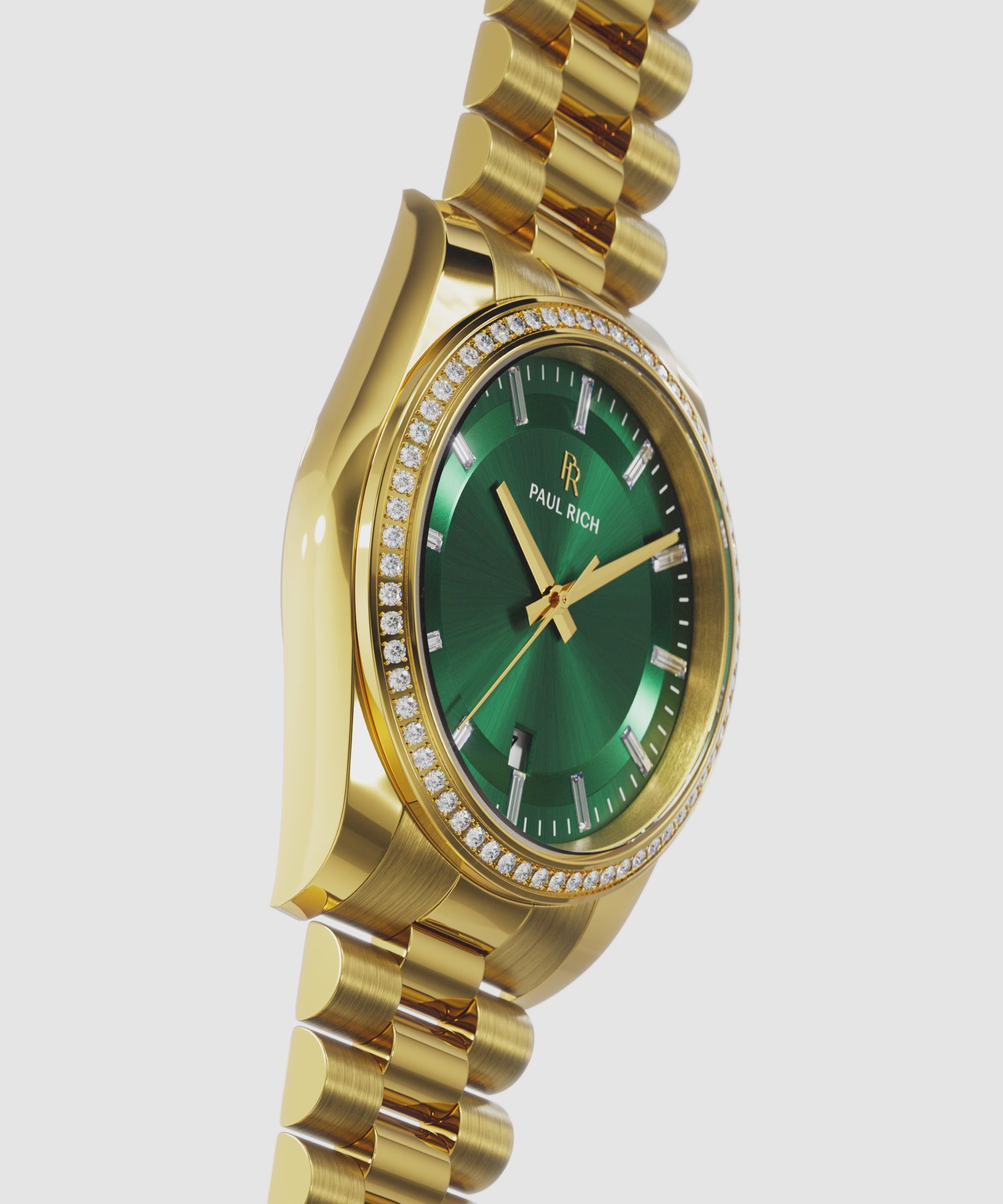 Moissanite Legacy Gold Green — 360° spin