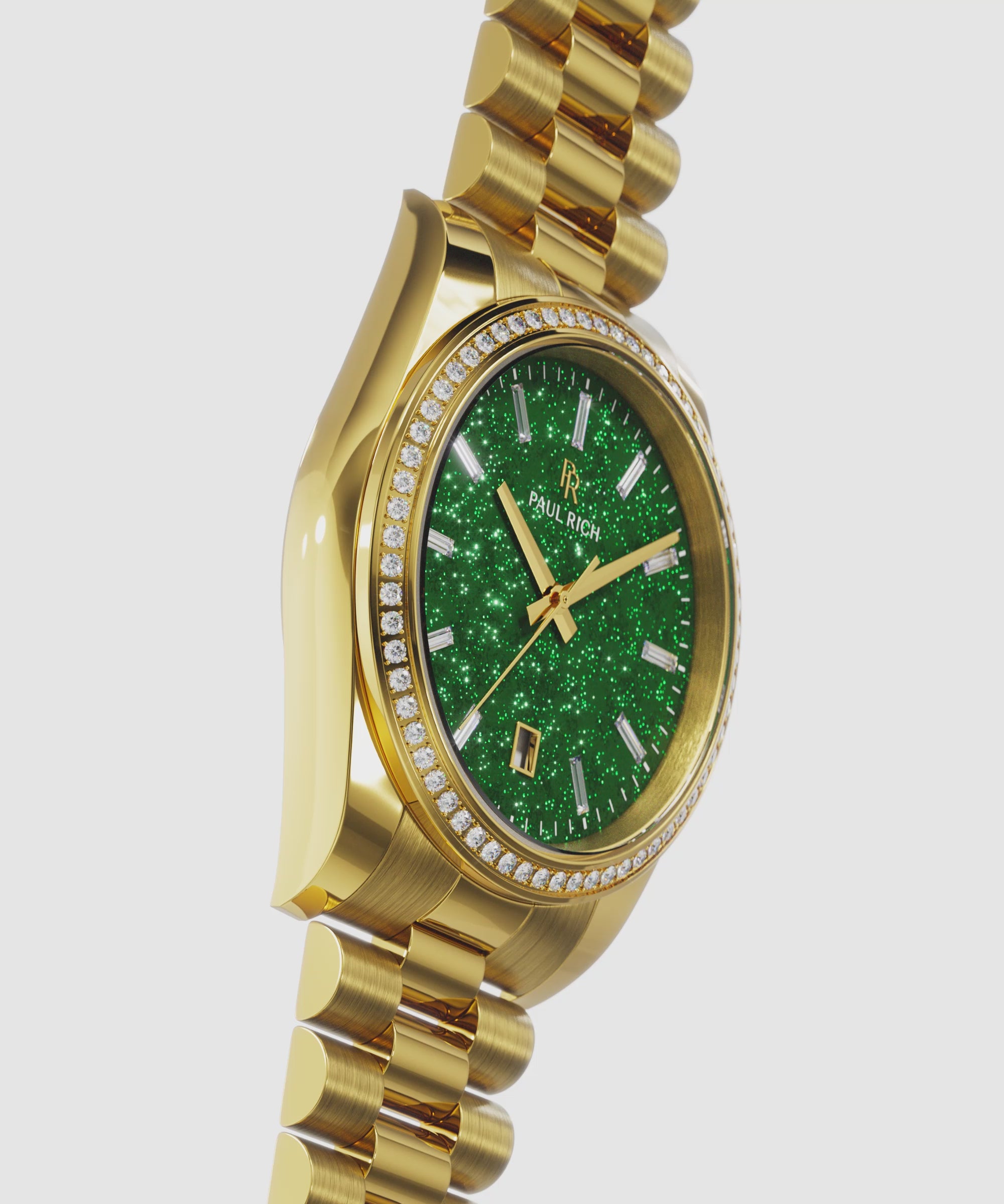 Moissanite Legacy Gold - Aventurine Green — 360° spin