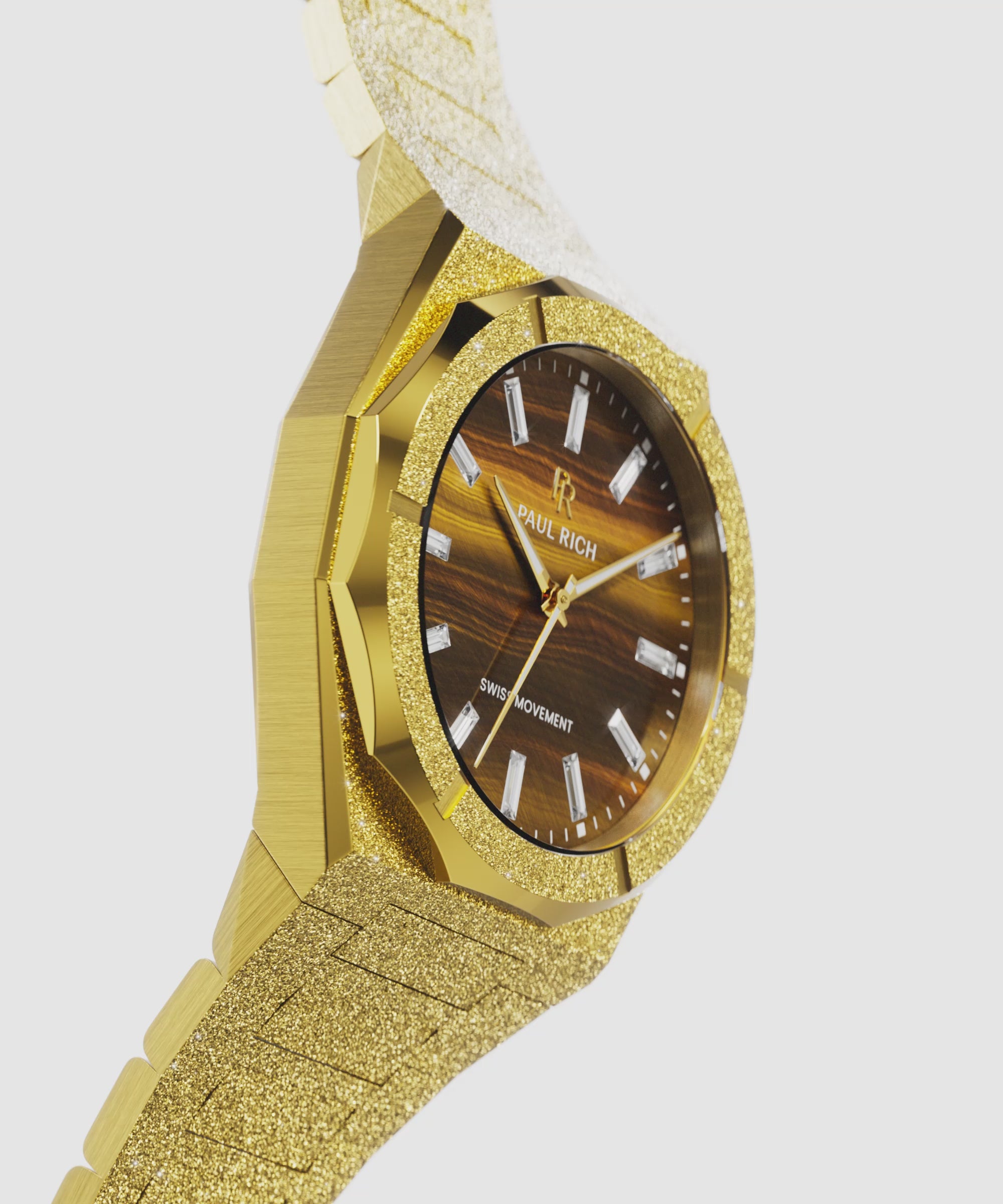 Frosted Star Dust II Tiger Flare Gold — 360° spin