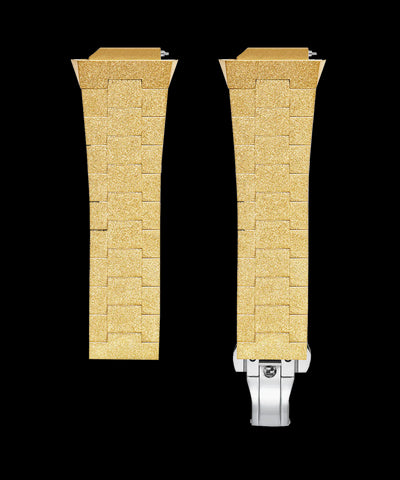 Frosted Steel Watch Band Gold