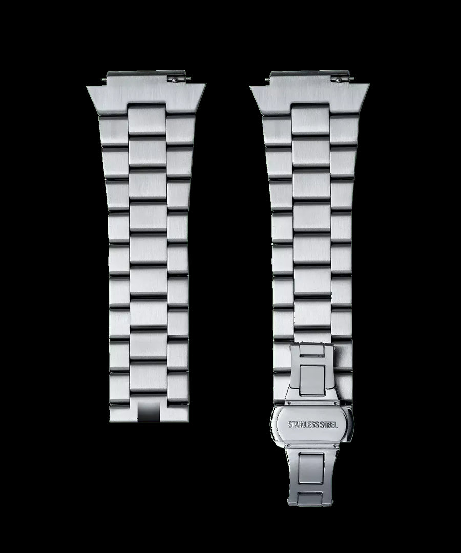 Frosted Steel Watch Band Silver