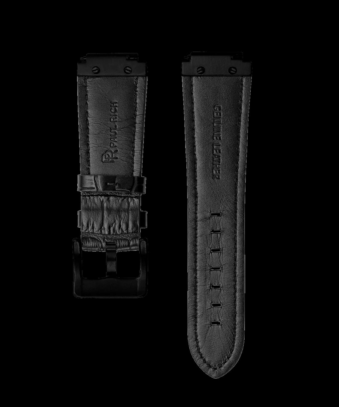 Leather Watch Band All Black